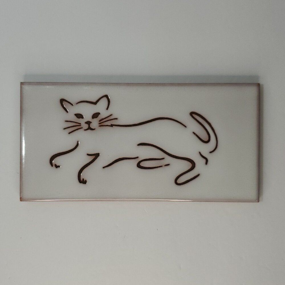 Vintage Ceramic Cat Tile Arius of Santa Fe 1986